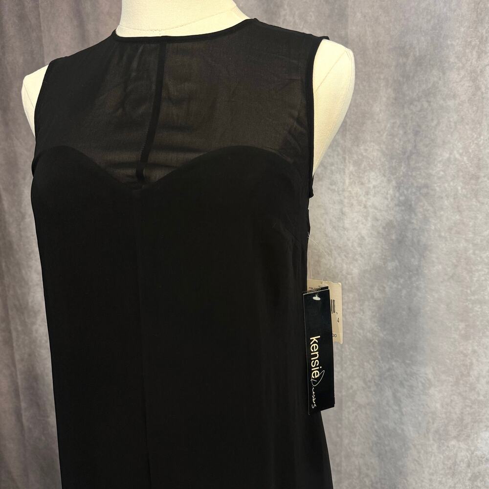 Kensie Black Sheer Formal Overlay Dress with Slip illusion neckline– Size 4 - Picture 7 of 11